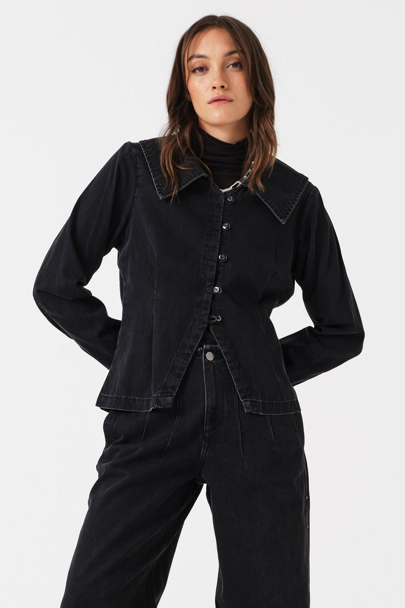 Bette Button Up Denim Shirt in Fairbanks