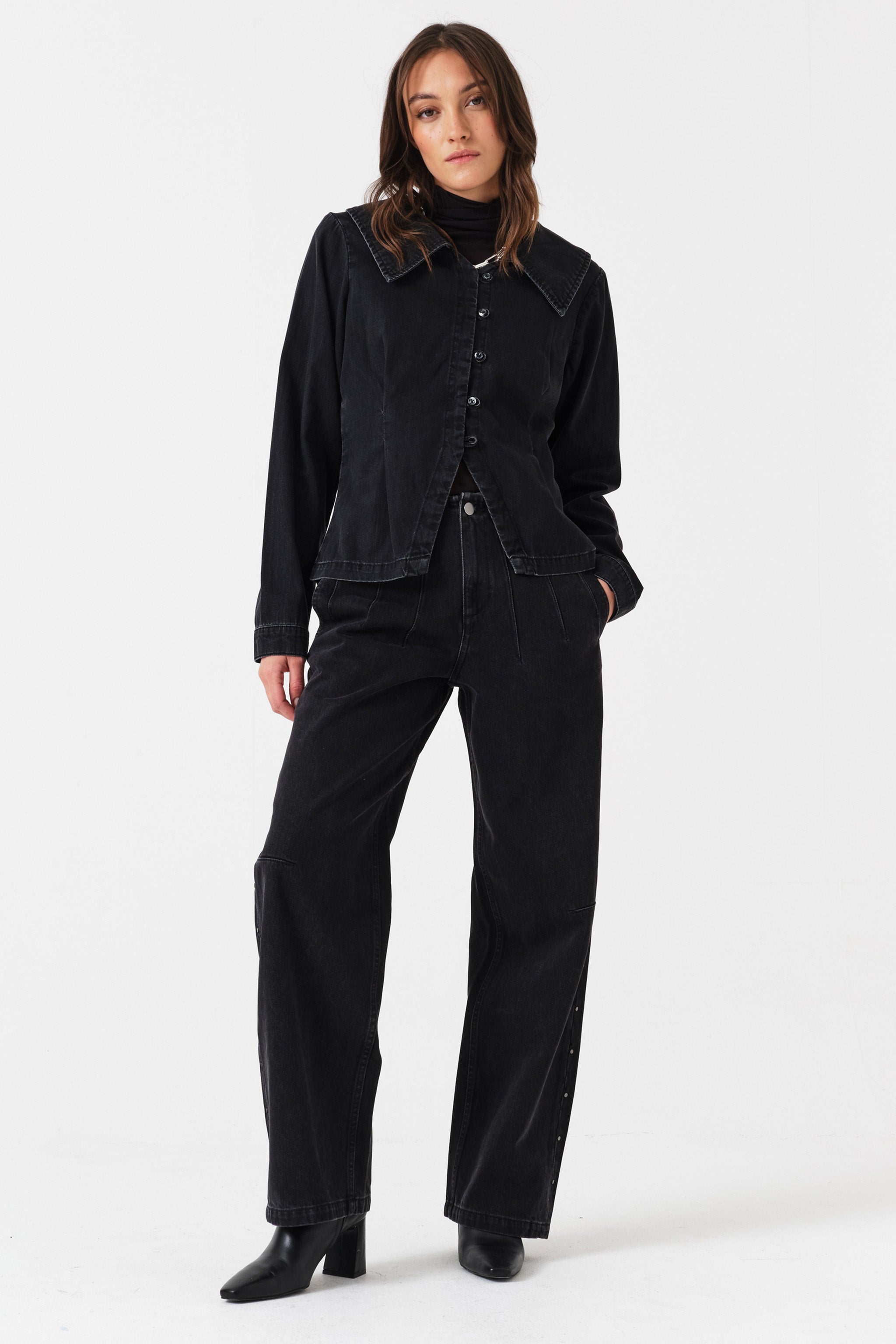 Bette Button Up Denim Shirt in Fairbanks