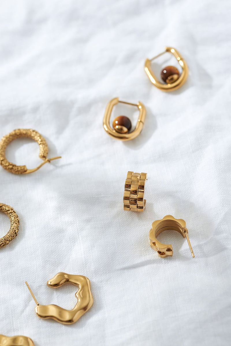 Baby Watch Strap Gold Hoops