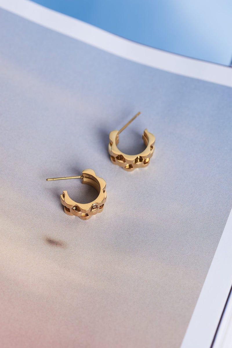 Baby Watch Strap Gold Hoops