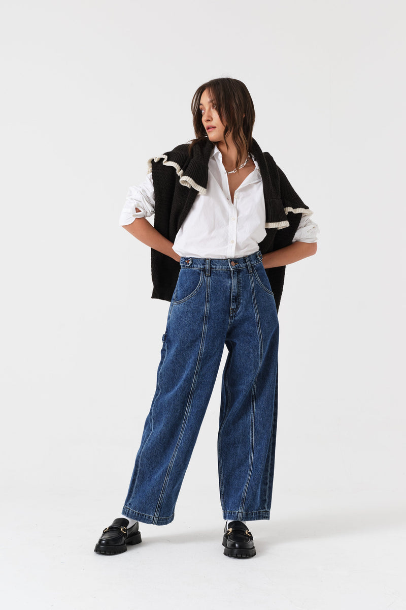 Cami Wide Barrel Leg Jean in Phoenix