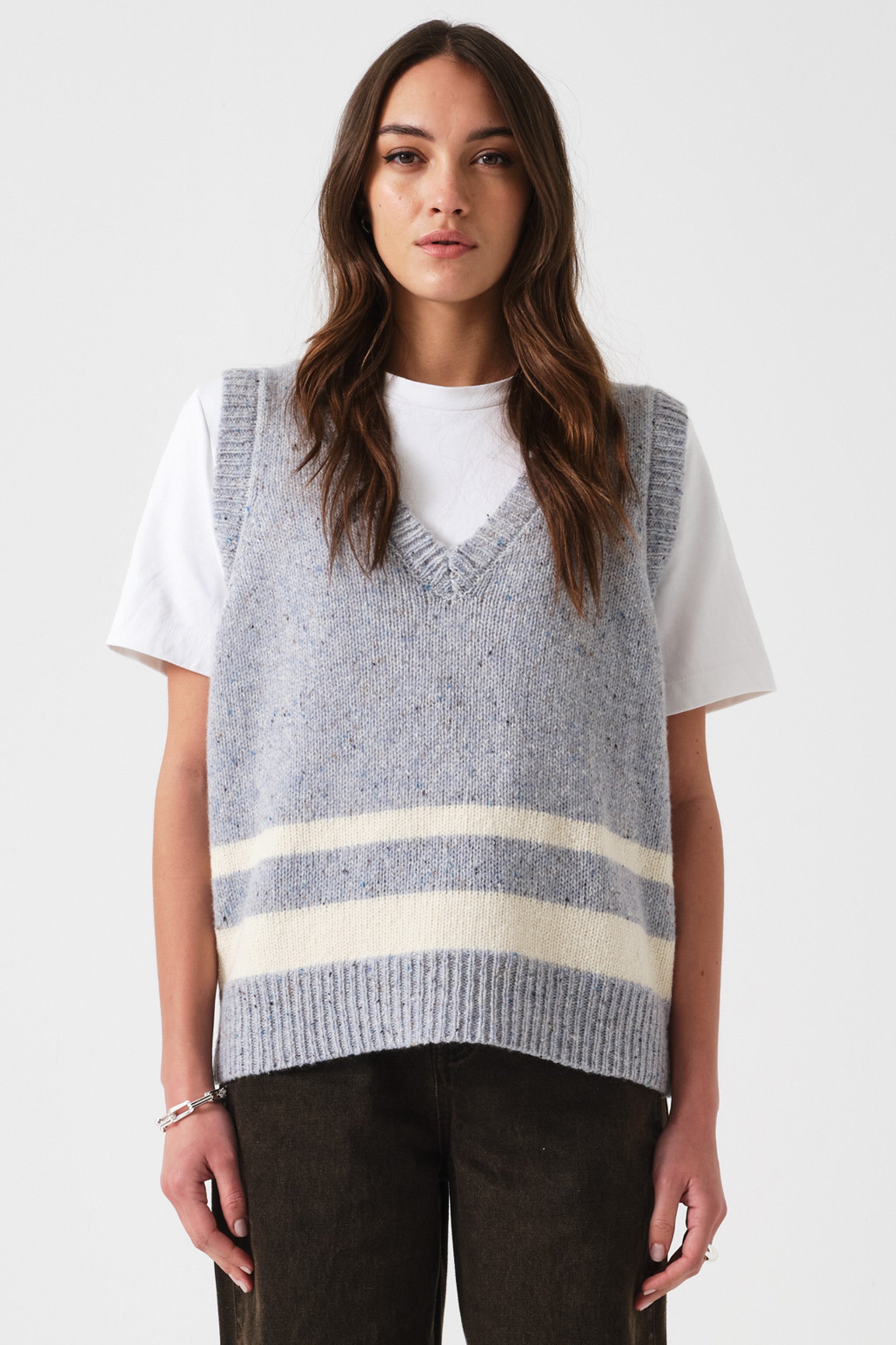 Cassidy Wool Vest in Sky Blue