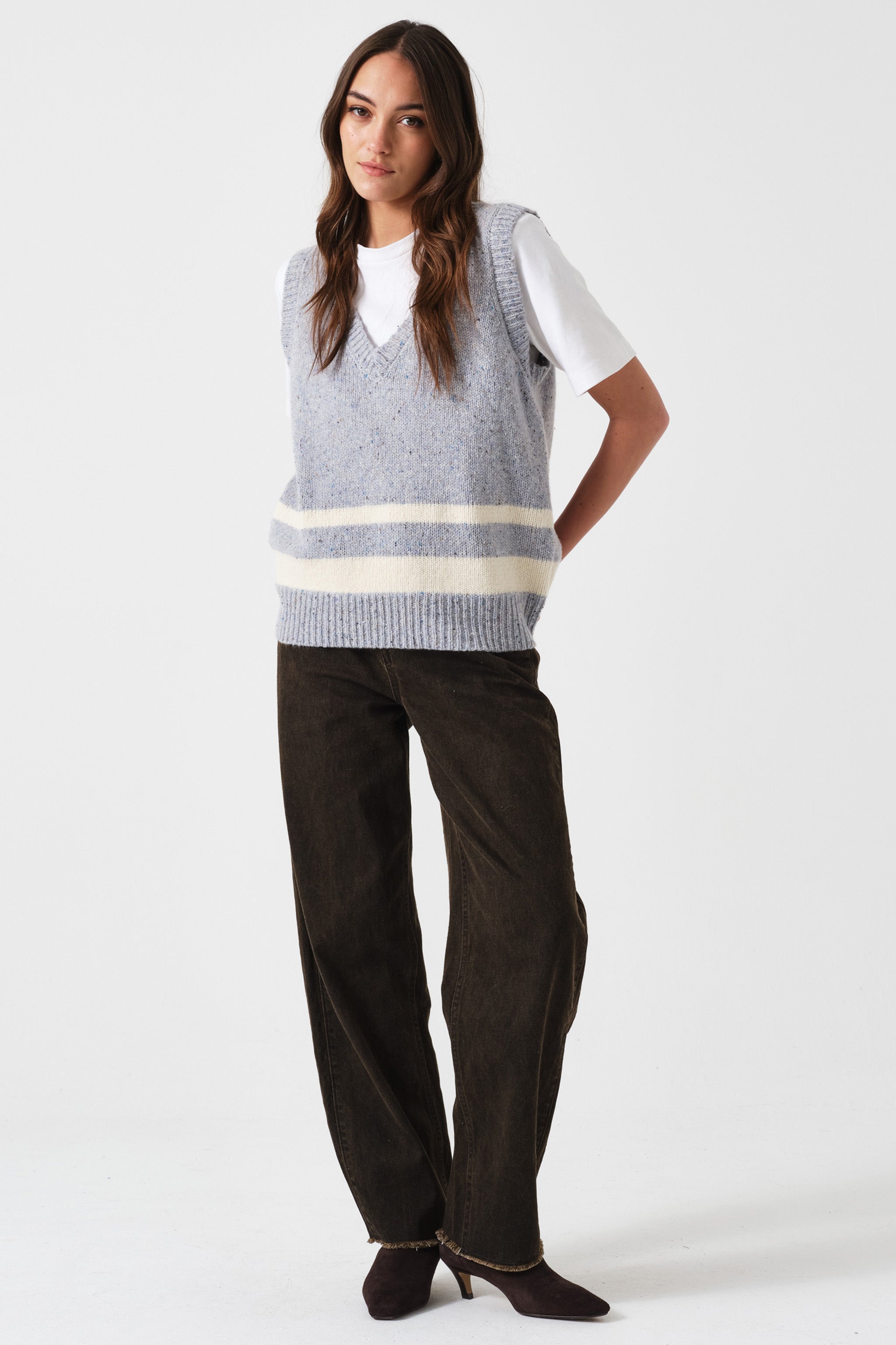 Cassidy Wool Vest in Sky Blue