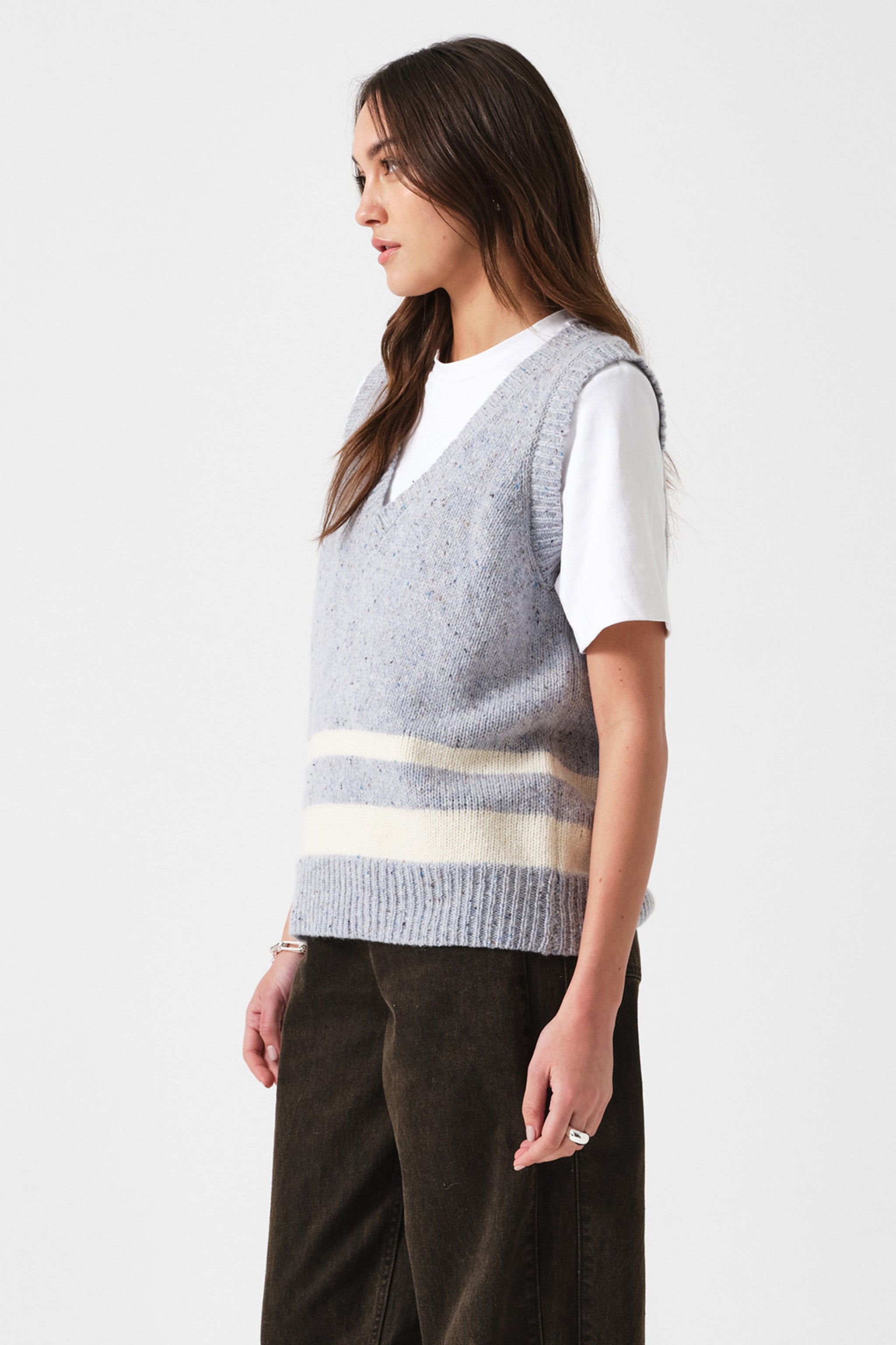 Cassidy Wool Vest in Sky Blue