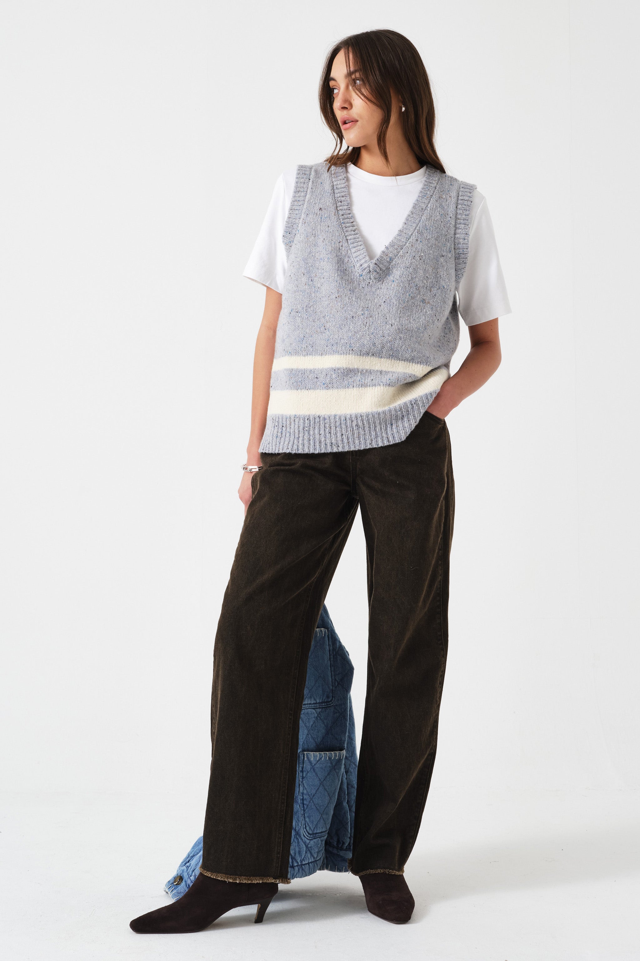 Cassidy Wool Vest in Sky Blue