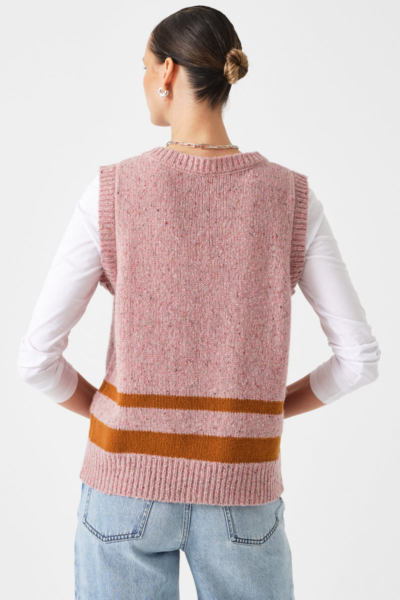 Cassidy Wool Vest in Dusty Pink