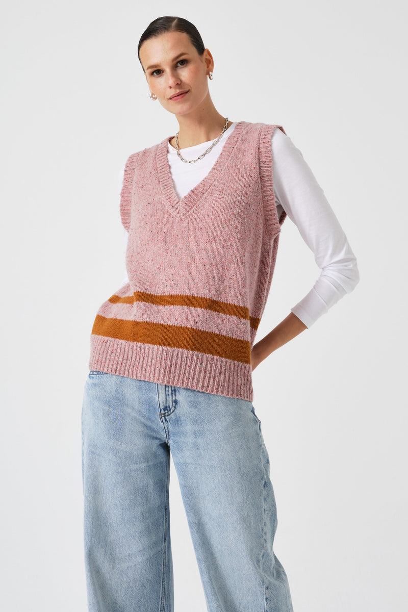 Cassidy Wool Vest in Dusty Pink