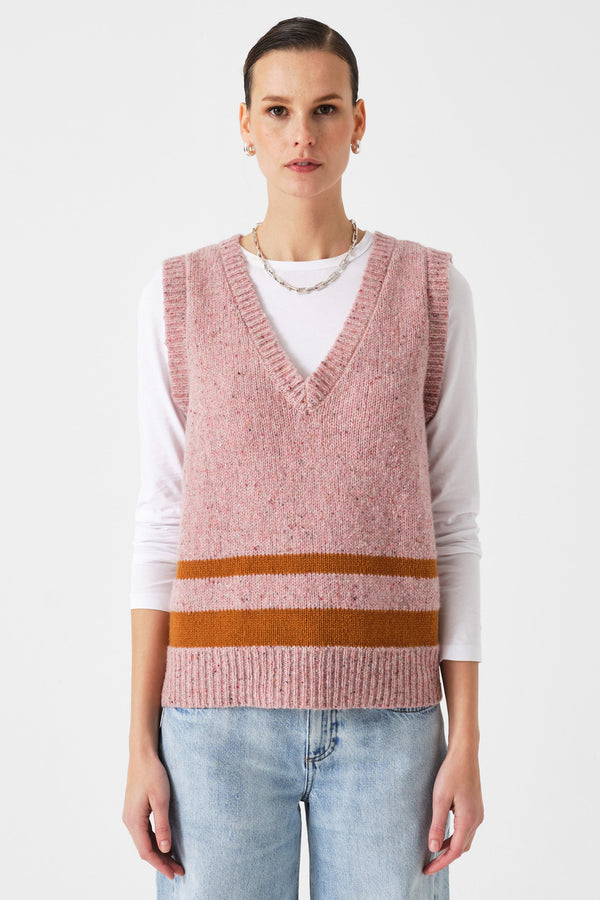 Cassidy Wool Vest in Dusty Pink
