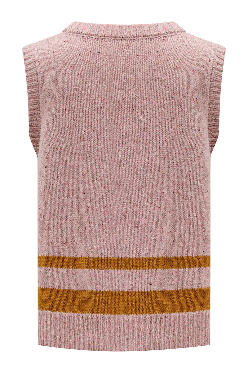 Cassidy Wool Vest in Dusty Pink