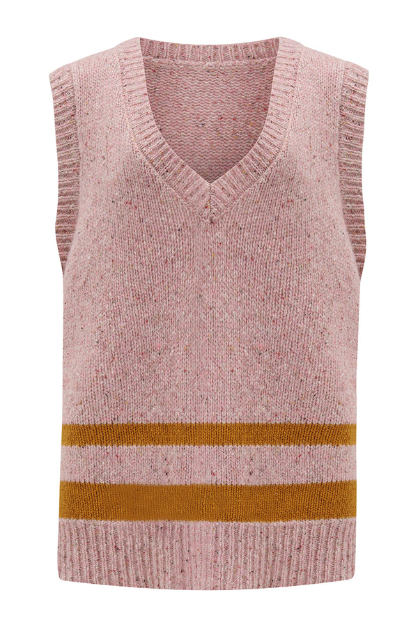 Cassidy Wool Vest in Dusty Pink