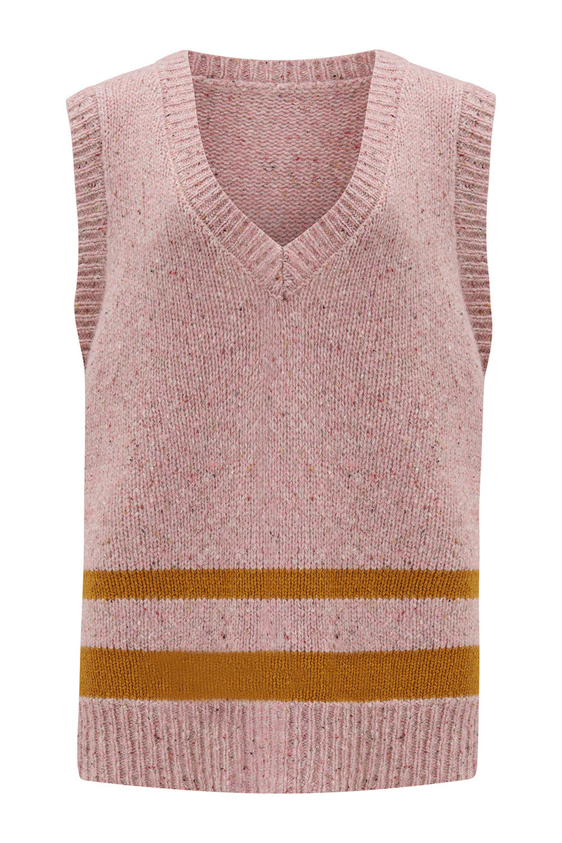 Cassidy Wool Vest in Dusty Pink