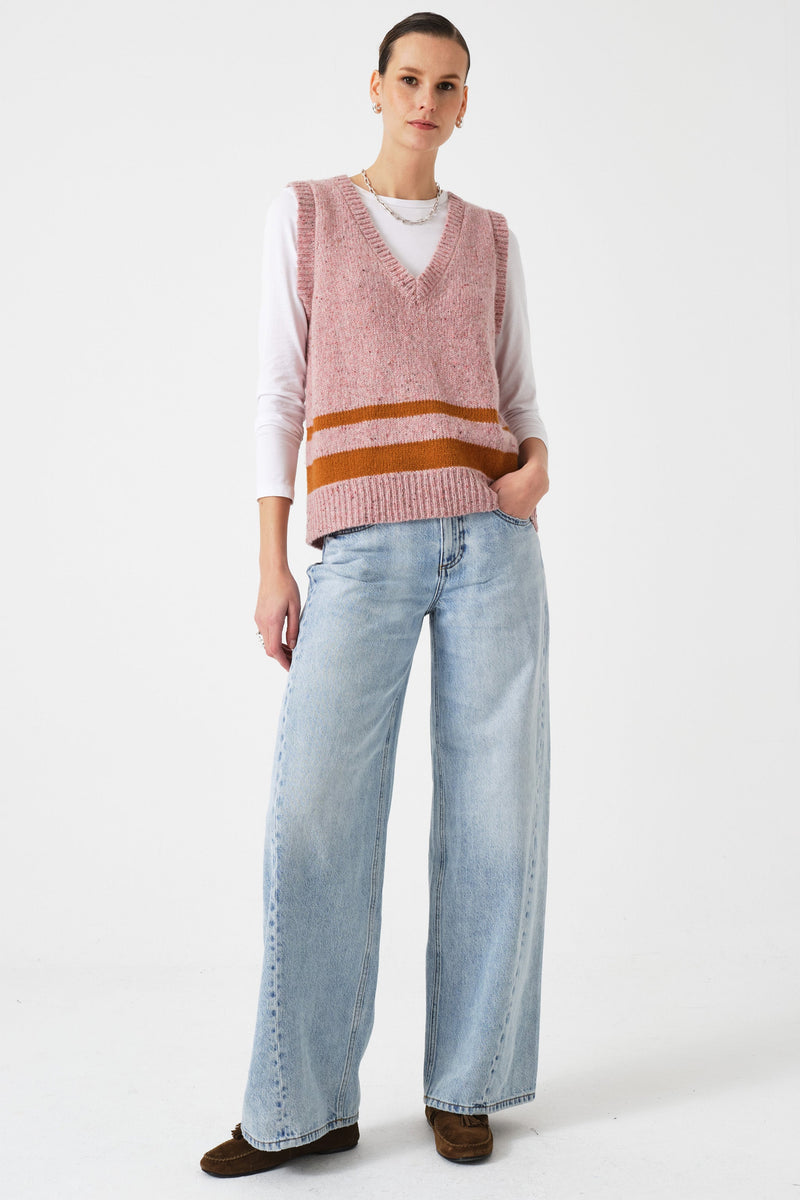 Cassidy Wool Vest in Dusty Pink