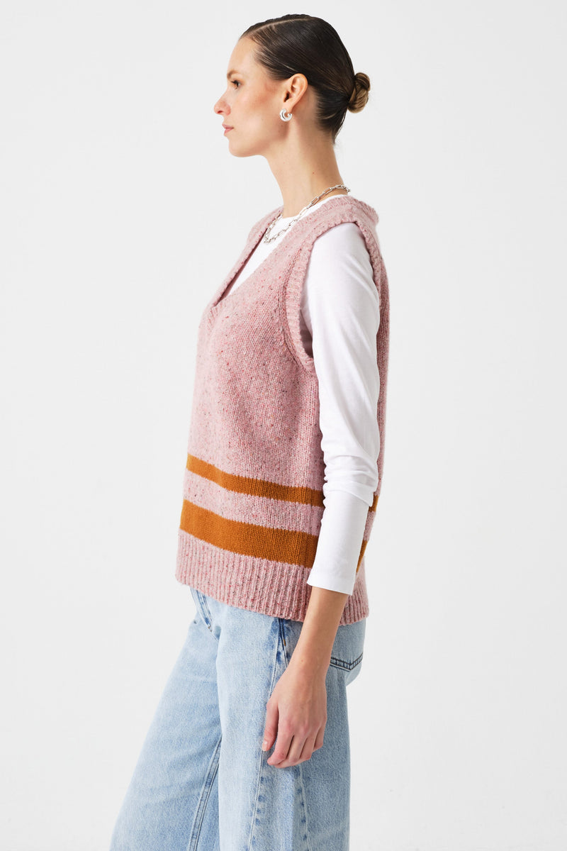 Cassidy Wool Vest in Dusty Pink