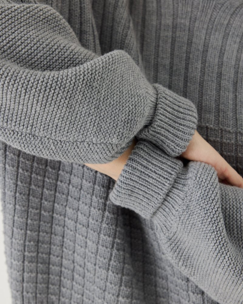 Delčia: Fog Grey Merino Wool Sweater