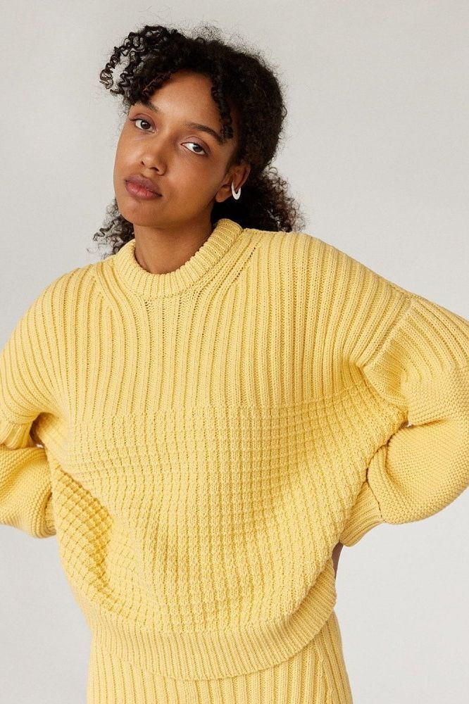 Delčia: Lemon Cotton Sweater & Shorts Set
