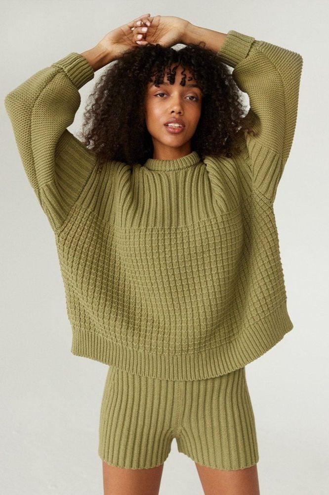 Delčia: Olive Cotton Sweater