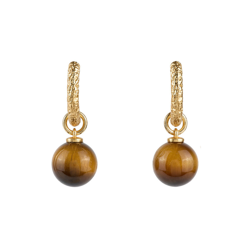 Tiger’s Eye Drop Hoops