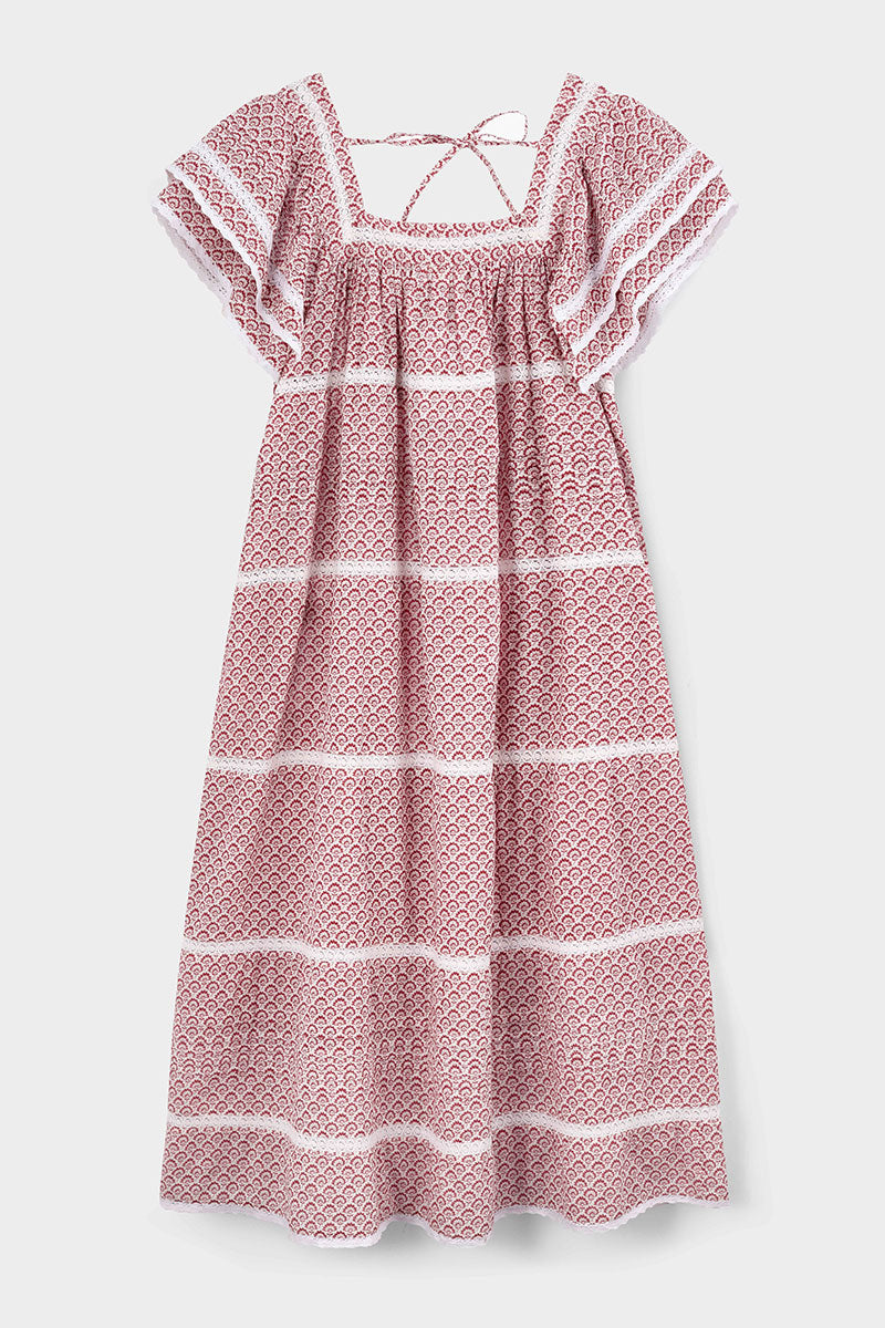 Alina Printed Floral Lace Insert Dress