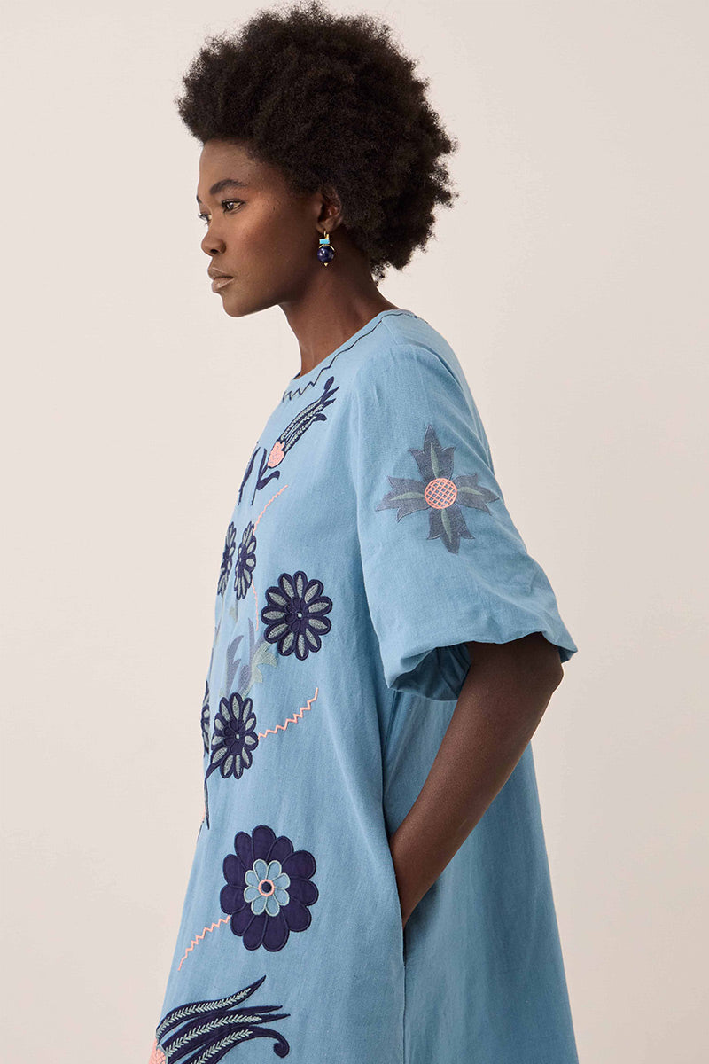 Anyar Applique Placement Embroidery Dress