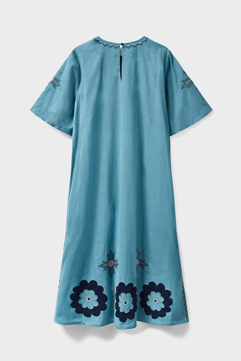 Anyar Applique Placement Embroidery Dress