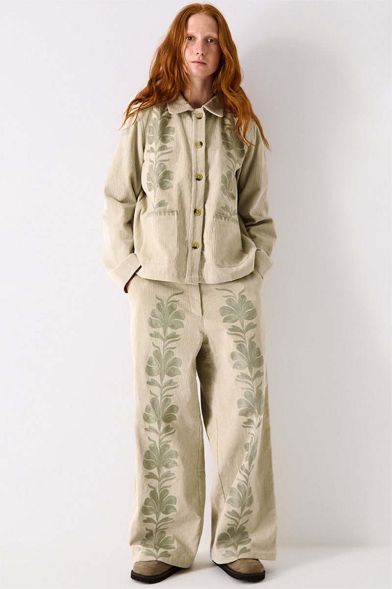 Astrid Cord Embroidered Trouser