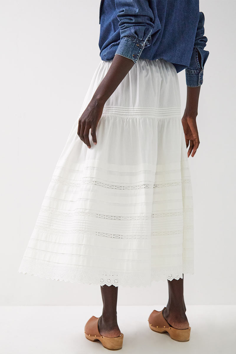 Betsy Cotton Poplin Midi Skirt