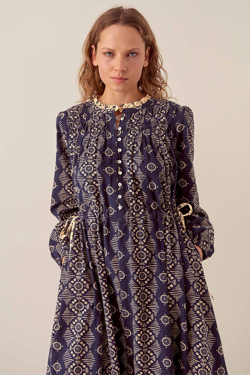 Celine Textured Cotton Midi Dress