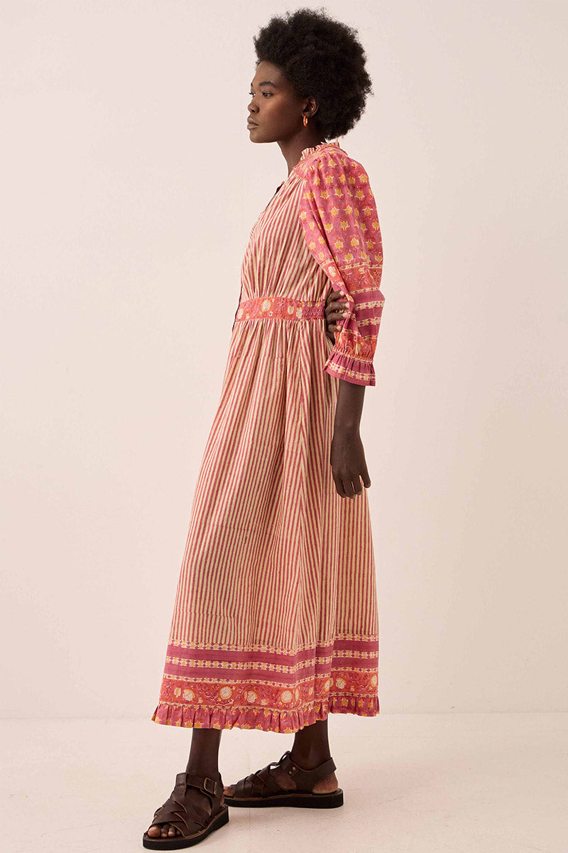 Devyn Hand Woodblock Cotton Dress