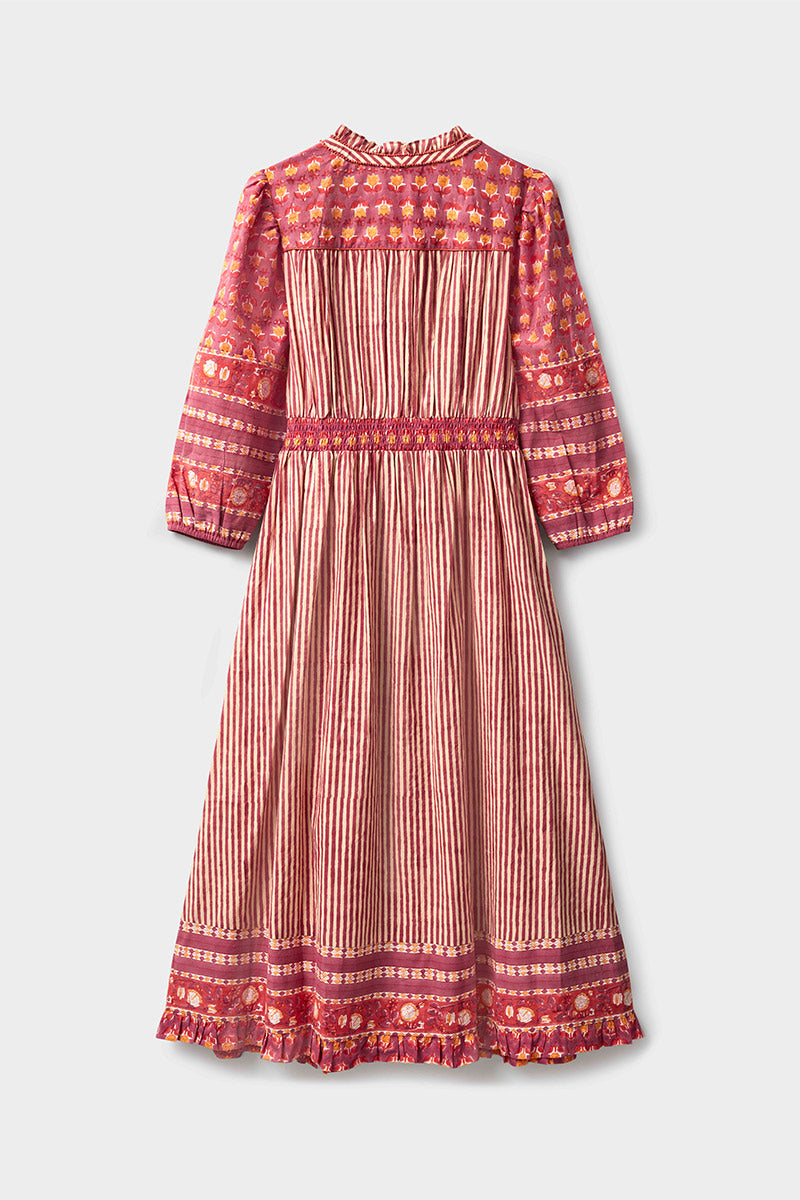 Devyn Hand Woodblock Cotton Dress