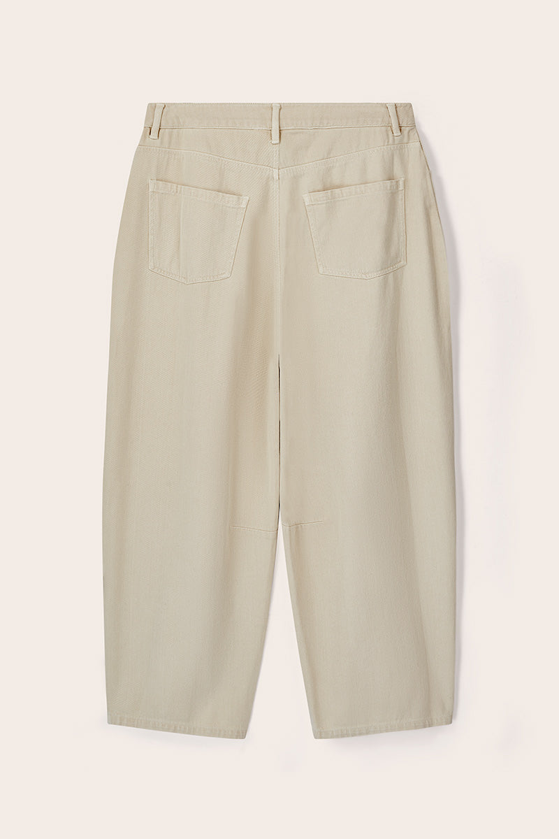 Elodie Cotton Twill Barrel Leg Trousers