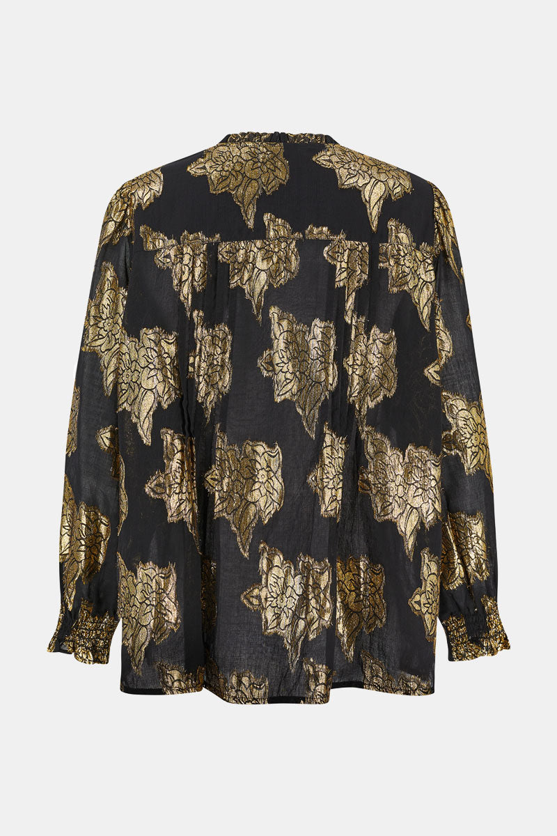 Gwen Gold Jacquard Top