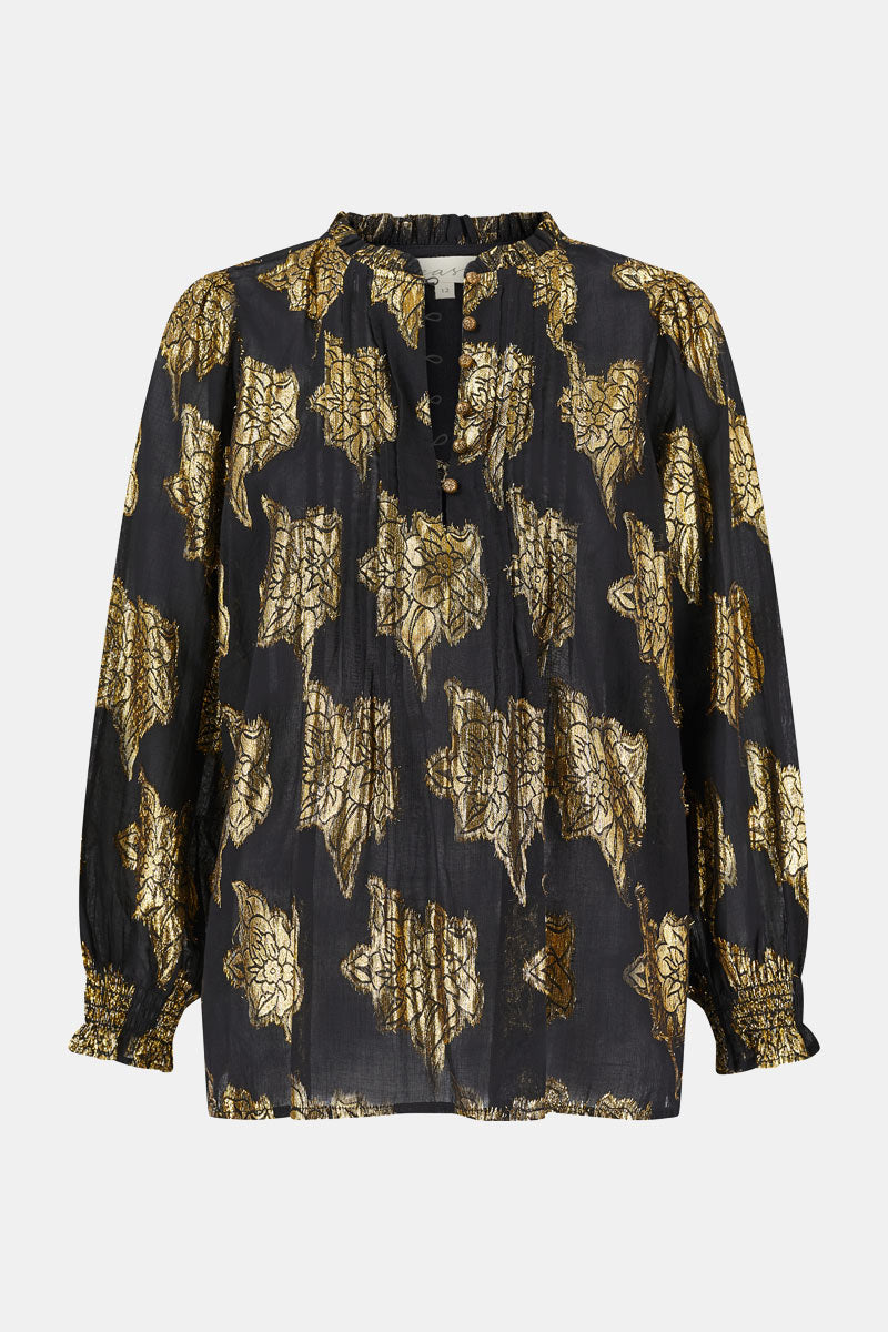 Gwen Gold Jacquard Top