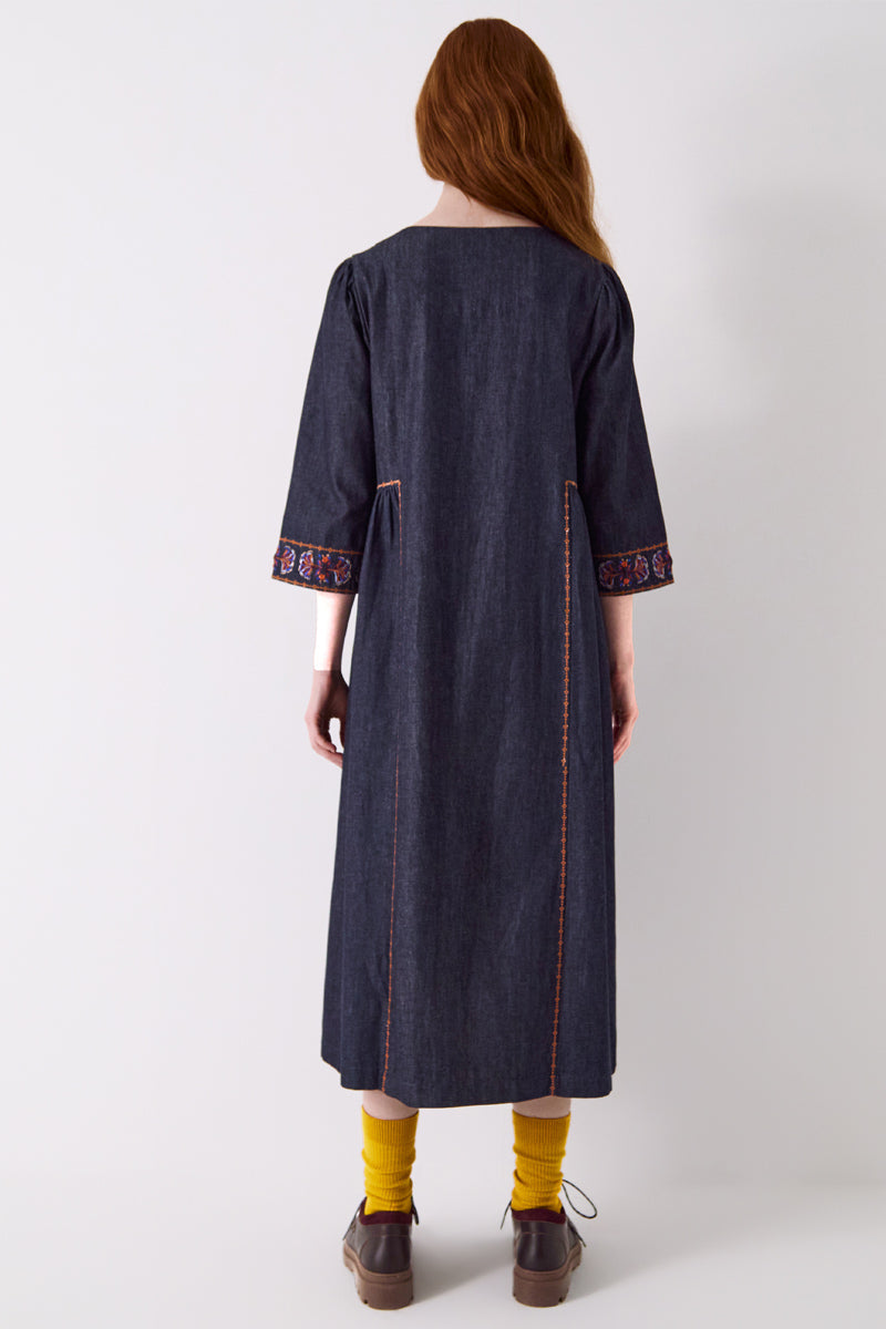 Jayla Denim Embroidered Dress