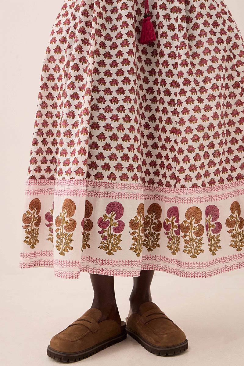 Karmen Hand Woodblock Cotton Dress