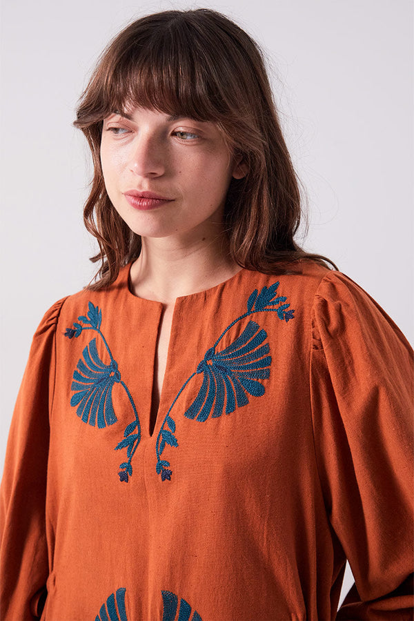 Katie Cotton Embroidered Dress