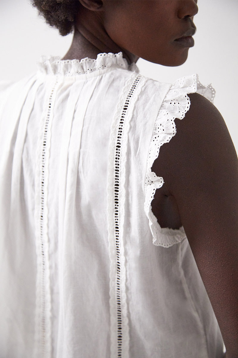 Loukia Broderie Cotton Top