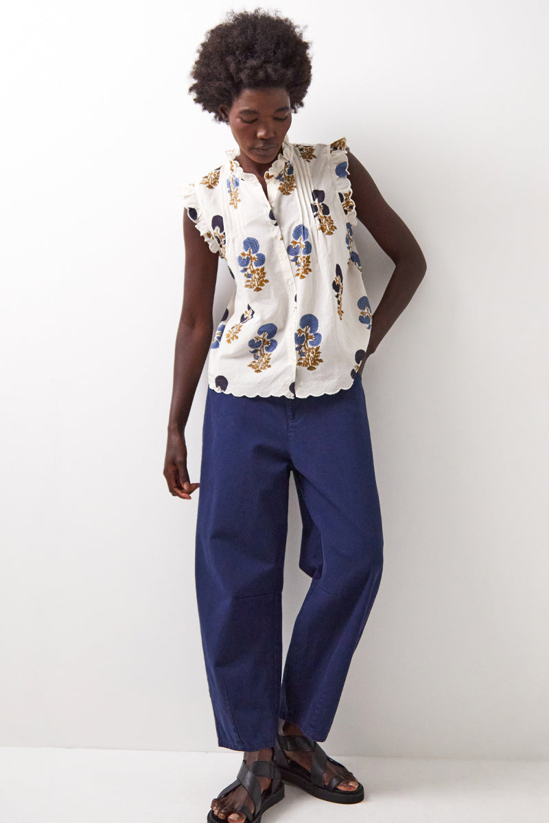 Lucy Ruffle Detail Cotton Top
