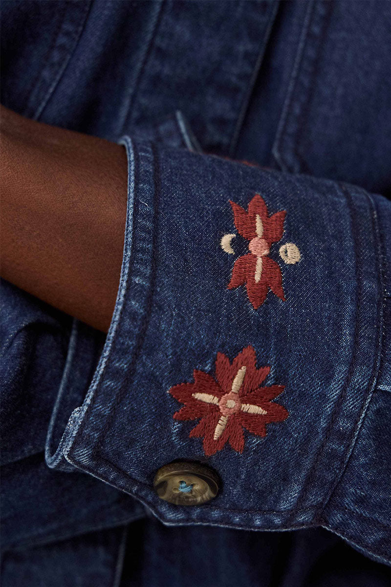 Marion Indigo Denim Embroidered Jacket