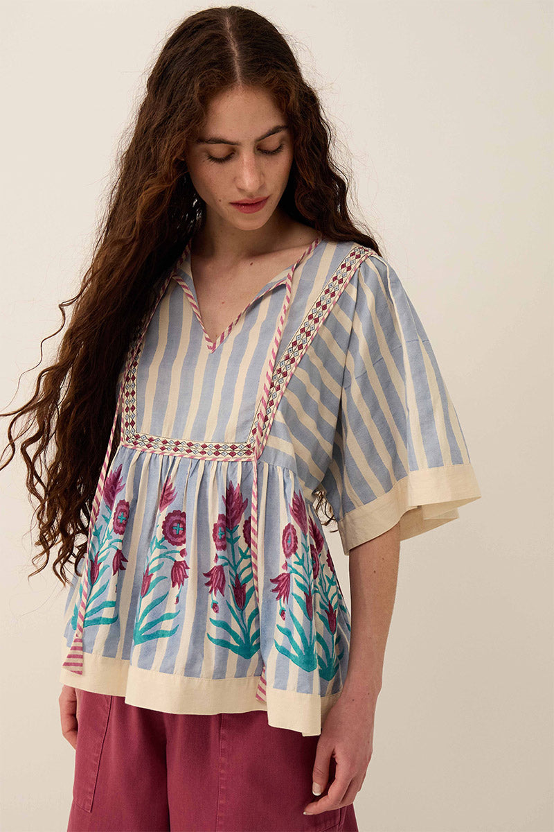 Rylea Printed Cotton Top