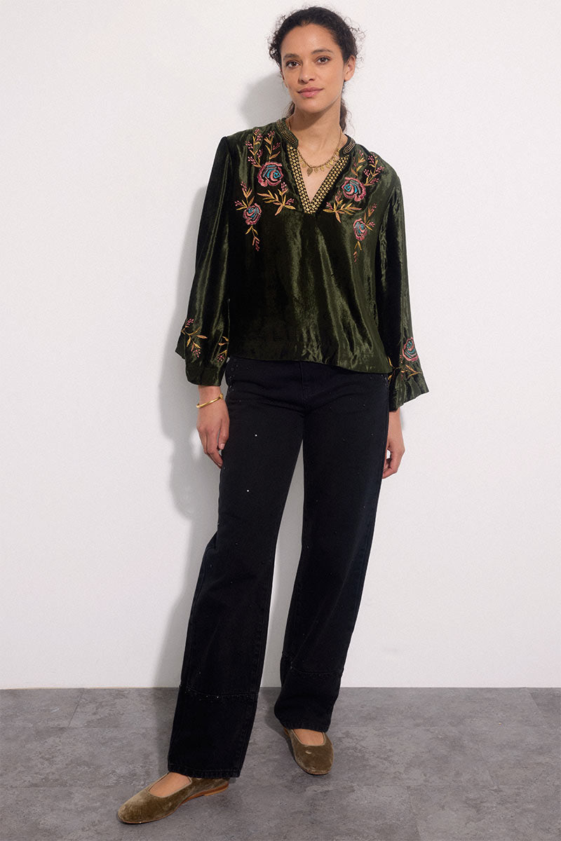 Talia Floral Embroidered Top