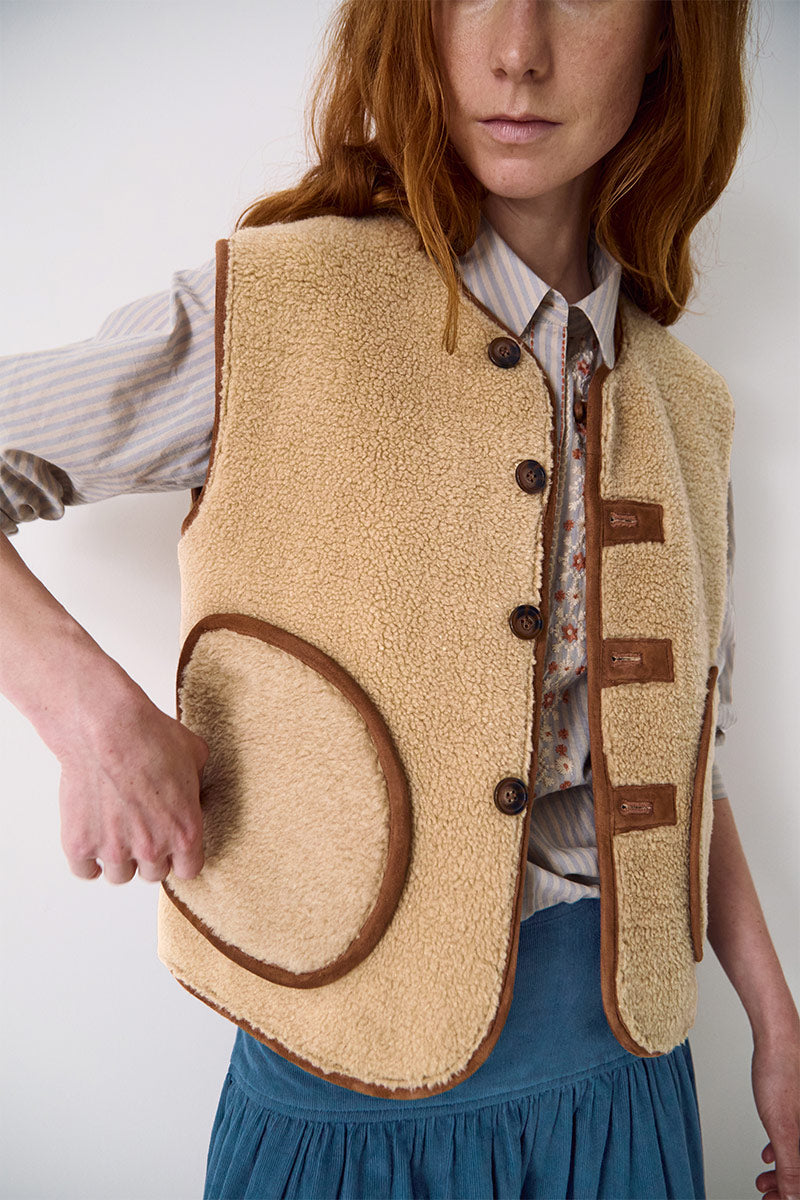 Zohra Suede Reversible Vest