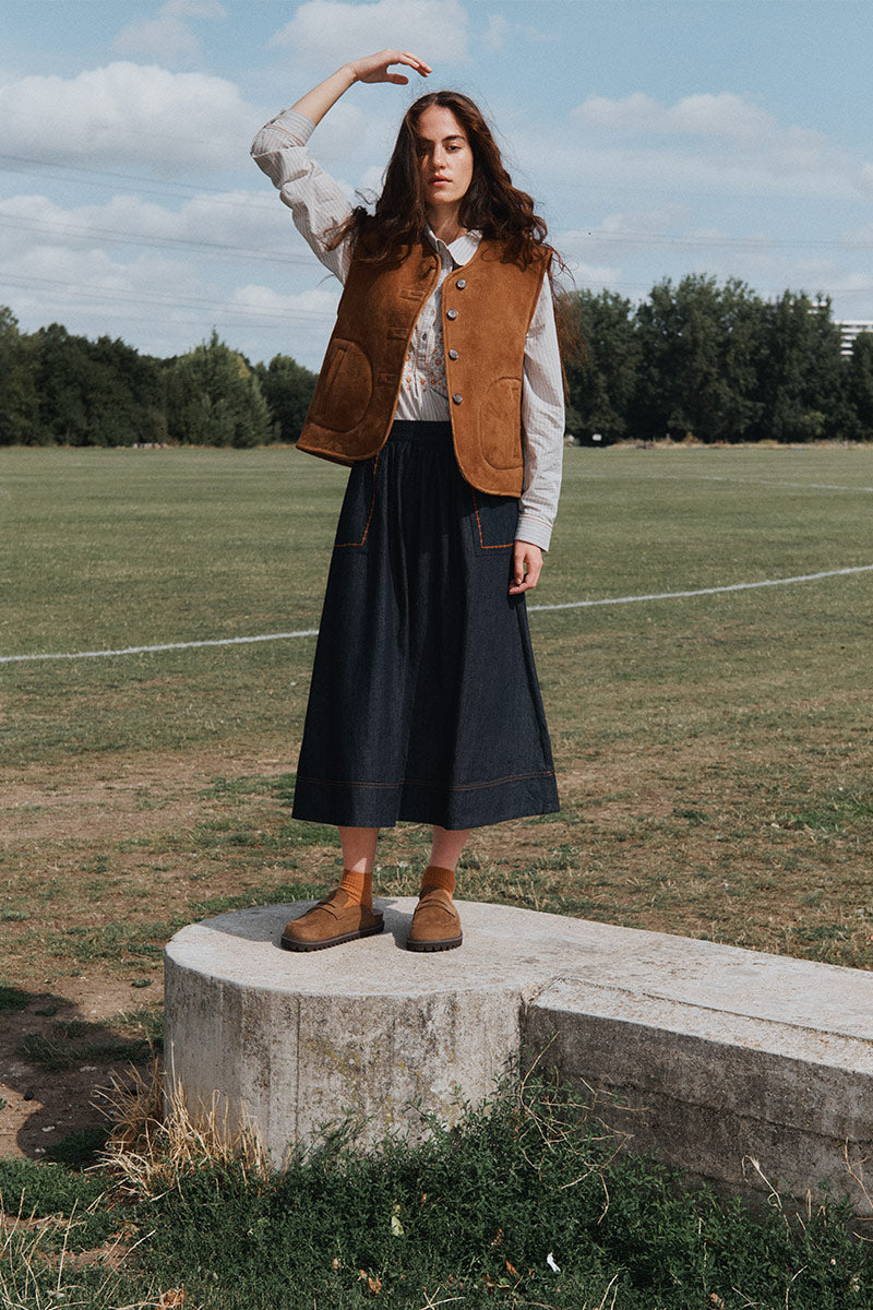 Zohra Suede Reversible Vest