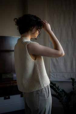 Raye Knitted Vest Ecru