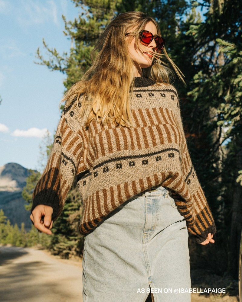 Ethno: Brown Alpaca Wool Sweater