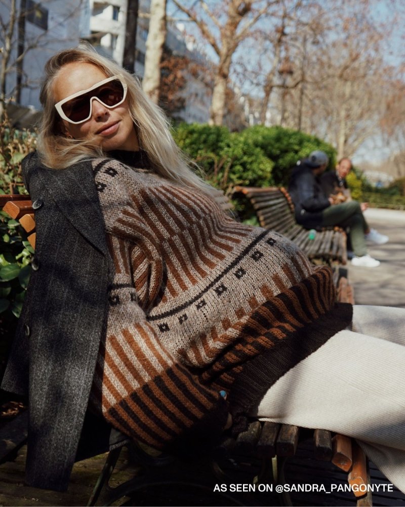Ethno: Brown Alpaca Wool Sweater