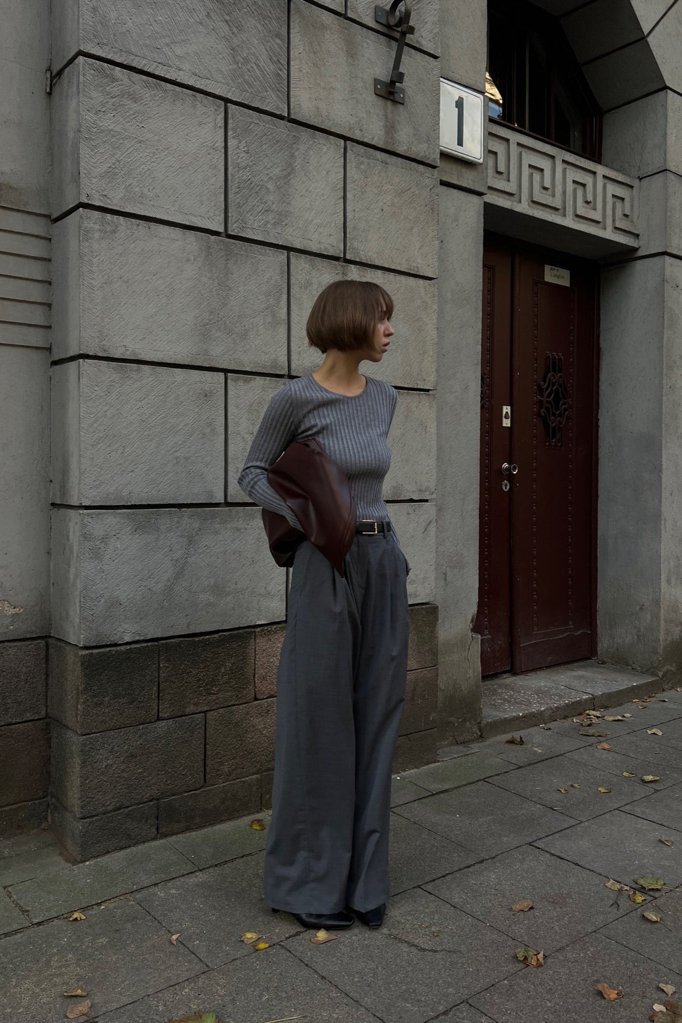 Brera 100% Merino Long-Sleeve Top Light Grey