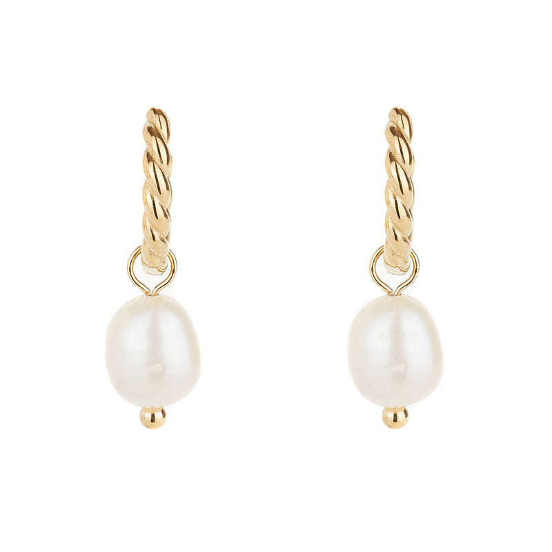 Gold Rope and Pearl Hoops