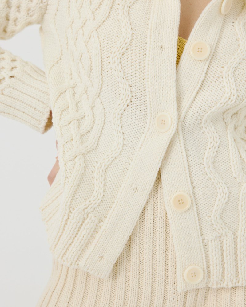 January: Sea Salt Merino Wool Cardigan