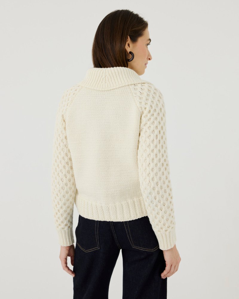 January: Sea Salt Merino Wool Cardigan