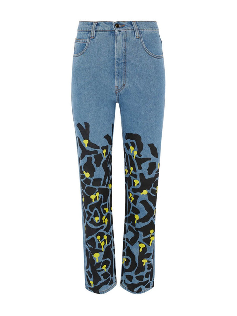 Women's High Waist Jeans | Floral Print | Sustainable | Fanfare